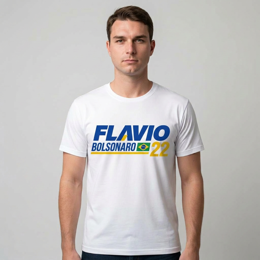 Camiseta Flávio Bolsonaro 22 Branca - foto 3
