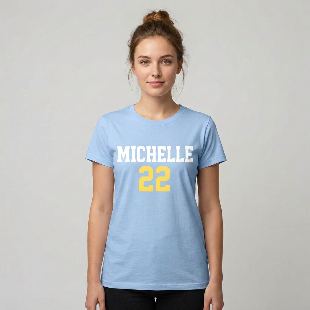 Camiseta Michelle 22 Azul claro - foto 3