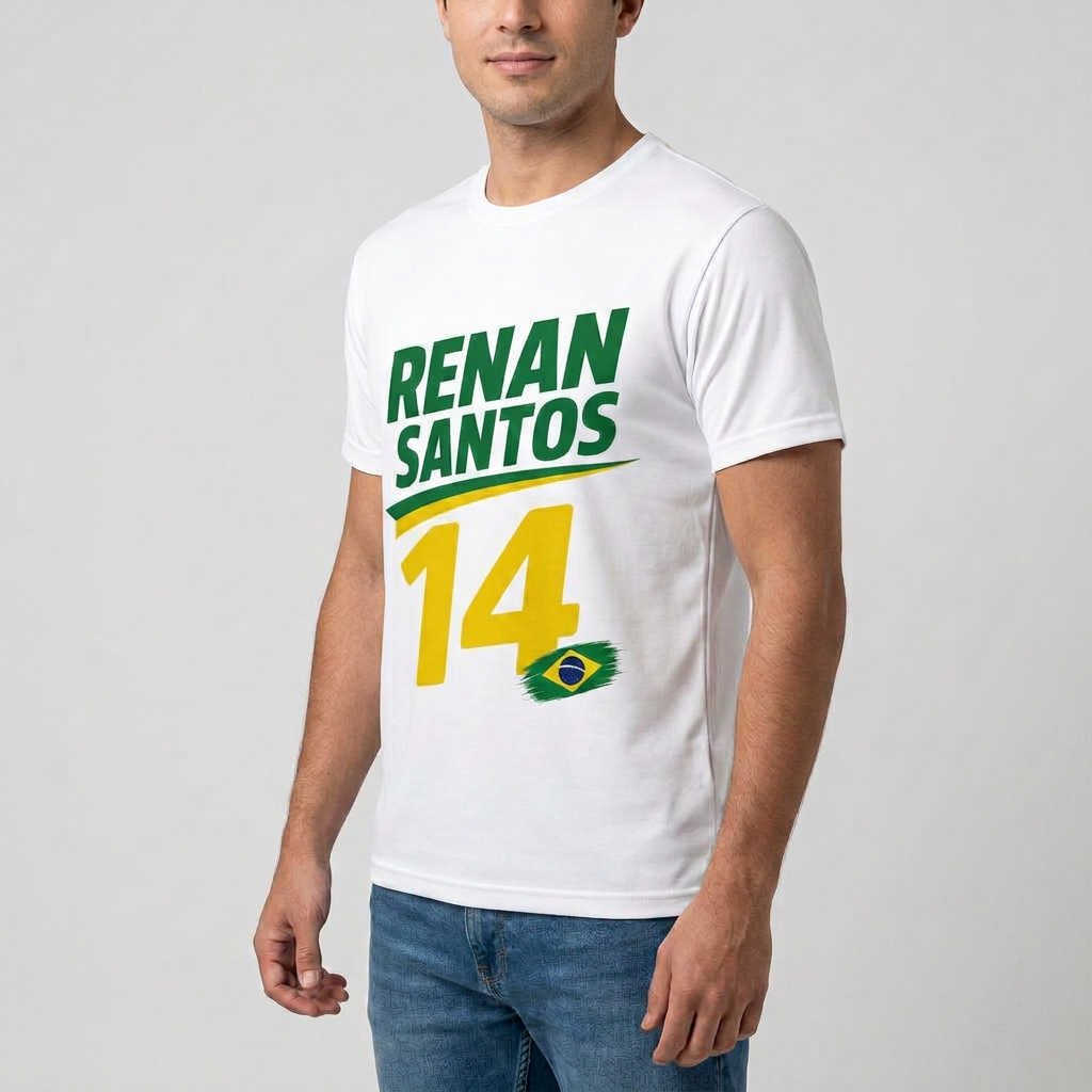 Camiseta Renan Santos 14 Branca Branca - foto 2